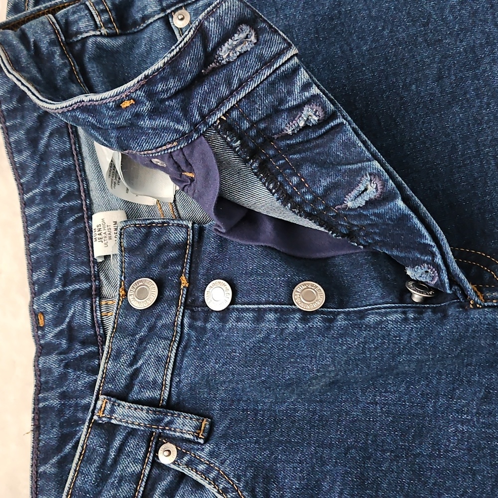 H&M Mom Jeans Ultra High Waist &Denim Blue 4 Button Fly - Picture 13 of 13